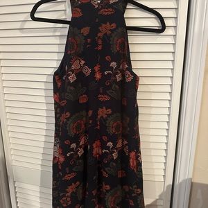 Anthropologie Halter Neck Floral Mini Dress